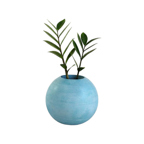 Matera de mesa Luna Azul Petróleo 12x12cm de Cemento Circular de 1.4 Litros - Jardineria | Bylmo
