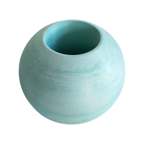 Matera de mesa Luna Aguamarina 12x12cm de Cemento Circular de 1.4 Litros - Jardineria | Bylmo