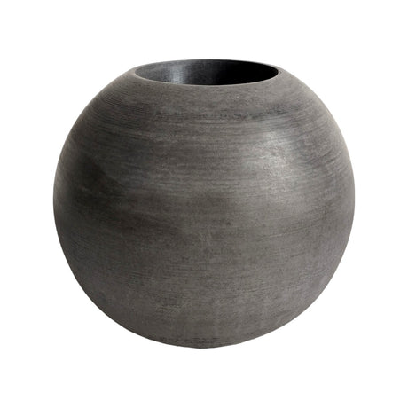 Matera de mesa Luna Gris Oscuro 12x12cm de Cemento Circular de 1.4 Litros - Jardineria | Bylmo