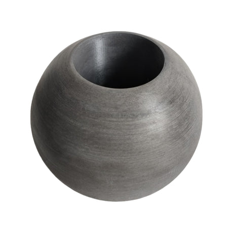 Matera de mesa Luna Gris Oscuro 12x12cm de Cemento Circular de 1.4 Litros - Jardineria | Bylmo