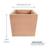 Matera de mesa Eloisa Petty Café 12x12cm de Cemento Cuadrado de 1.7 Litros - Jardineria | Bylmo