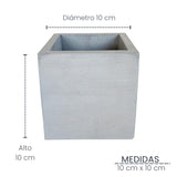 Matera de mesa Eloisa Petty Gris 12x12cm de Cemento Cuadrado de 1.7 Litros - Jardineria | Bylmo