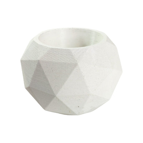 Matera de mesa Laia Blanco 7x8cm de Cemento Circular de 0.3 Litros - Jardineria | Bylmo