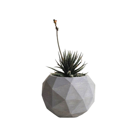 Matera de mesa Laia Gris 7x8cm de Cemento Circular de 0.3 Litros - Jardineria | Bylmo