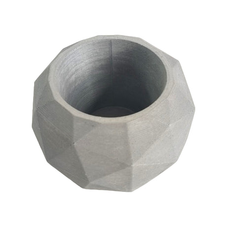 Matera de mesa Laia Gris 7x8cm de Cemento Circular de 0.3 Litros - Jardineria | Bylmo