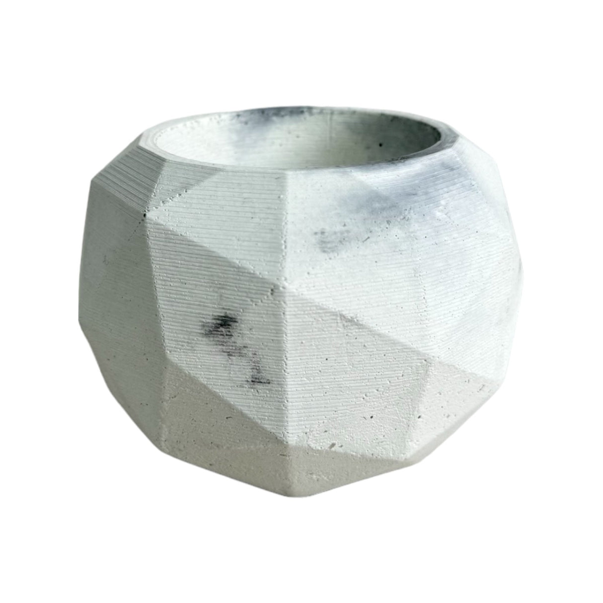 Matera de mesa Laia Mármol Negro 7x8cm de Cemento Circular de 0.3 Litros - Jardineria | Bylmo