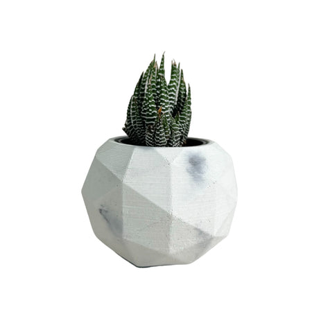 Matera de mesa Laia Mármol Negro 7x8cm de Cemento Circular de 0.3 Litros - Jardineria | Bylmo