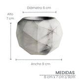 Matera de mesa Laia Mármol Negro 7x8cm de Cemento Circular de 0.3 Litros - Jardineria | Bylmo