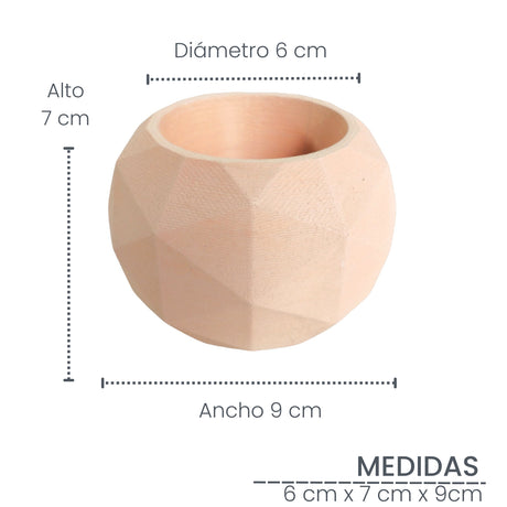 Matera de mesa Laia Nude 7x8cm de Cemento Circular de 0.3 Litros - Jardineria | Bylmo