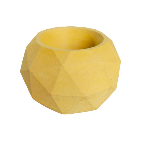 Matera de mesa Laia Amarillo 7x8cm de Cemento Circular de 0.3 Litros - Jardineria | Bylmo