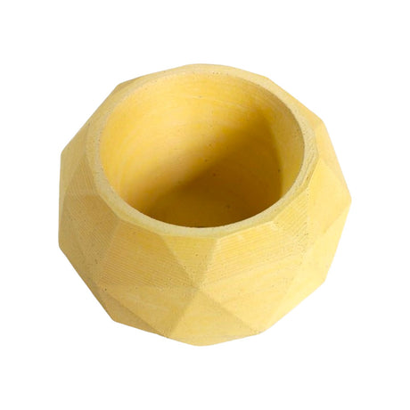 Matera de mesa Laia Amarillo 7x8cm de Cemento Circular de 0.3 Litros - Jardineria | Bylmo