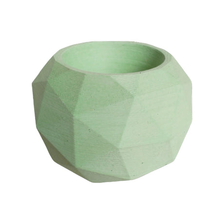 Matera de mesa Laia Verde Menta 7x8cm de Cemento Circular de 0.3 Litros - Jardineria | Bylmo