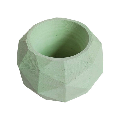Matera de mesa Laia Verde Menta 7x8cm de Cemento Circular de 0.3 Litros - Jardineria | Bylmo