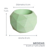 Matera de mesa Laia Verde Menta 7x8cm de Cemento Circular de 0.3 Litros - Jardineria | Bylmo