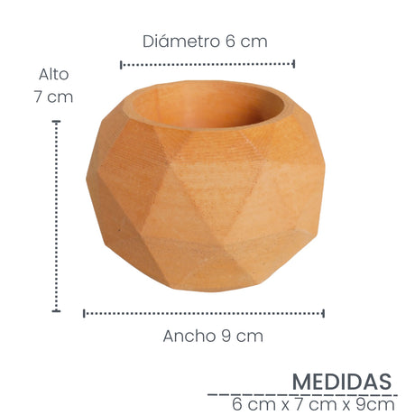 Matera de mesa Laia Terracota 7x8cm de Cemento Circular de 0.3 Litros - Jardineria | Bylmo