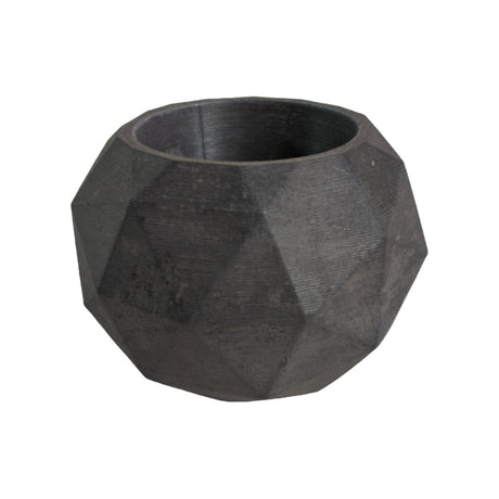 Matera de mesa Laia Gris Oscuro 7x8cm de Cemento Circular de 0.3 Litros - Jardineria | Bylmo