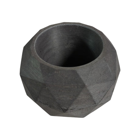 Matera de mesa Laia Gris Oscuro 7x8cm de Cemento Circular de 0.3 Litros - Jardineria | Bylmo