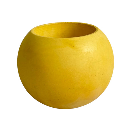 Matera de mesa Luna Amarillo 6x7cm de Cemento Circular de 0.2 Litros - Jardineria | Bylmo