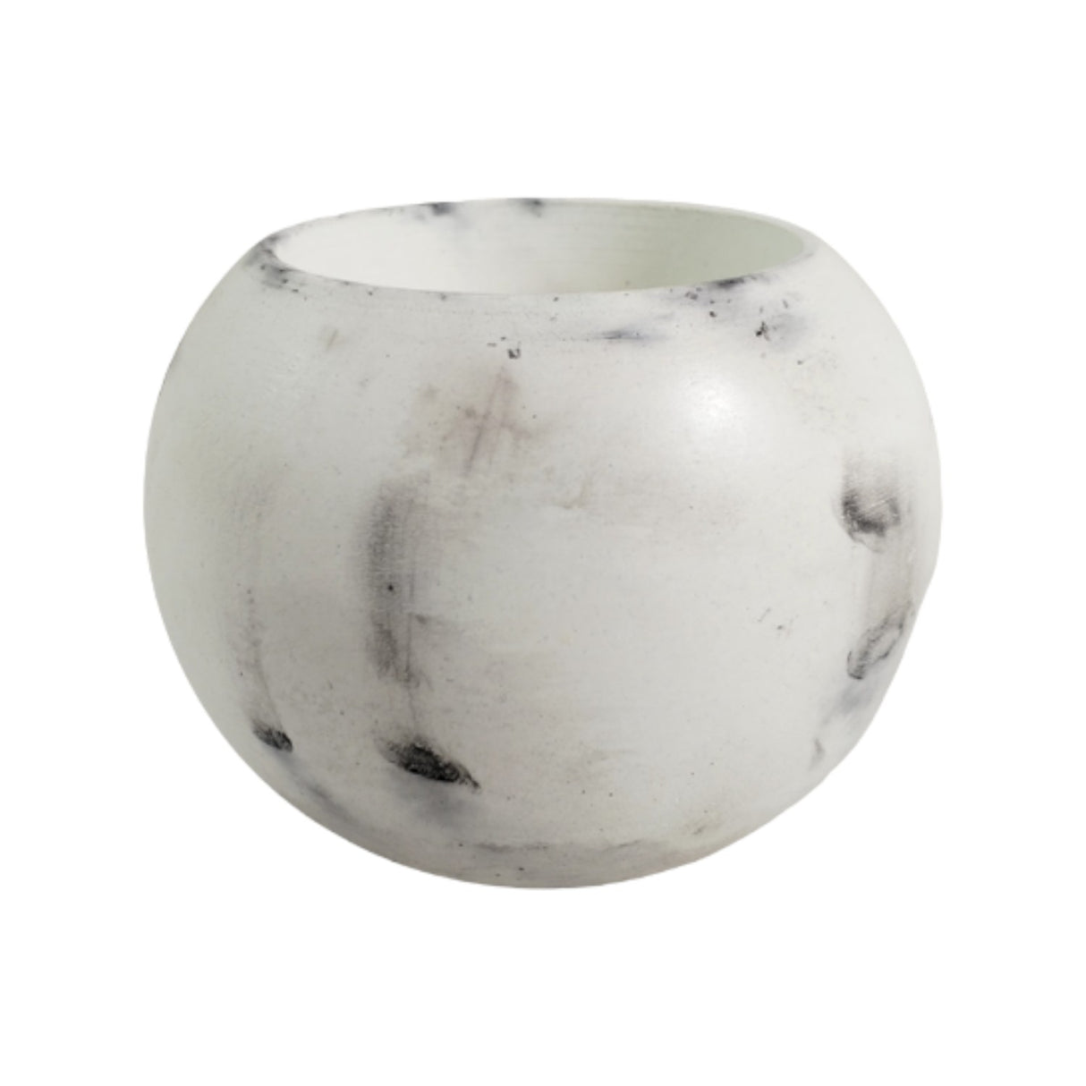 Matera de mesa Luna Mármol Negro 6x7cm de Cemento Circular de 0.2 Litros - Jardineria | Bylmo