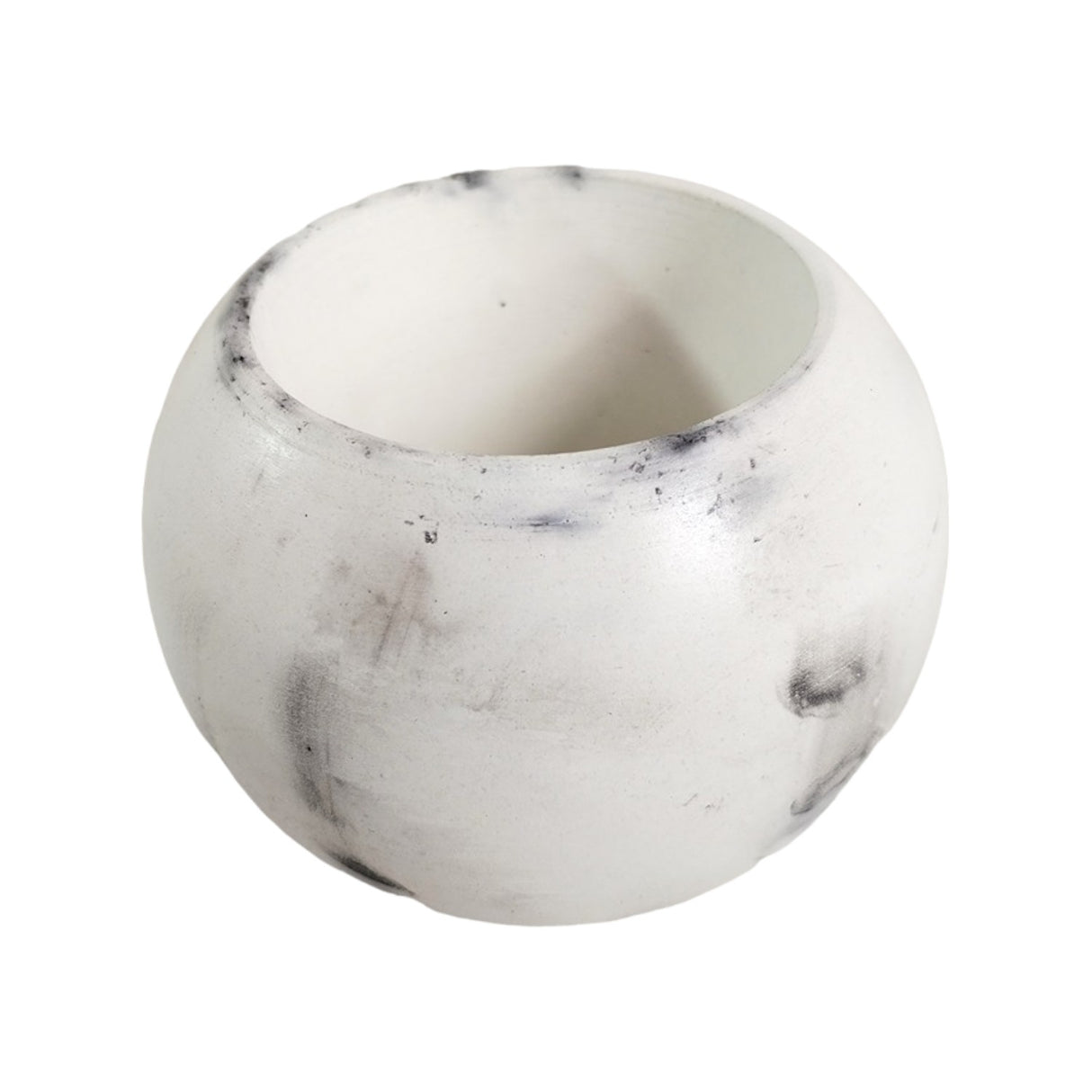 Matera de mesa Luna Mármol Negro 6x7cm de Cemento Circular de 0.2 Litros - Jardineria | Bylmo