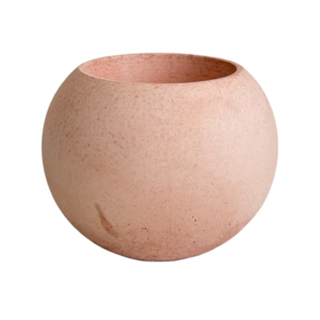 Matera de mesa Luna Palo de Rosa 6x7cm de Cemento Circular de 0.2 Litros - Jardineria | Bylmo