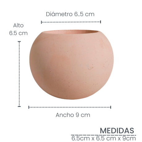 Matera de mesa Luna Palo de Rosa 6x7cm de Cemento Circular de 0.2 Litros - Jardineria | Bylmo