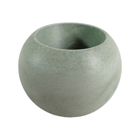 Matera de mesa Luna Verde Oliva 6x7cm de Cemento Circular de 0.2 Litros - Jardineria | Bylmo