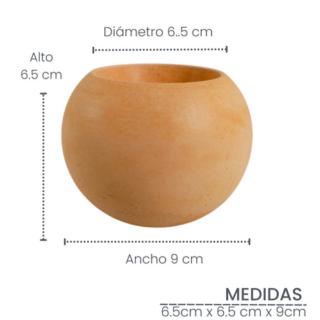 Matera de mesa Luna Terracota 6x7cm de Cemento Circular de 0.2 Litros - Jardineria | Bylmo