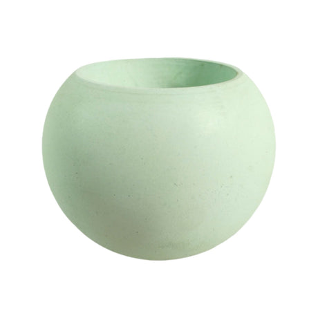 Matera de mesa Luna Verde Menta 6x7cm de Cemento Circular de 0.2 Litros - Jardineria | Bylmo