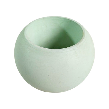 Matera de mesa Luna Verde Menta 6x7cm de Cemento Circular de 0.2 Litros - Jardineria | Bylmo