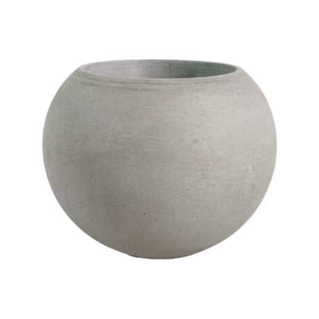 Matera de mesa Luna Gris 6x7cm de Cemento Circular de 0.2 Litros - Jardineria | Bylmo