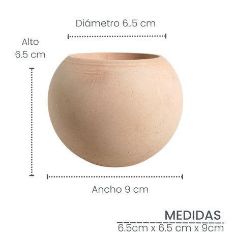 Matera de mesa Luna Nude 6x7cm de Cemento Circular de 0.2 Litros - Jardineria | Bylmo