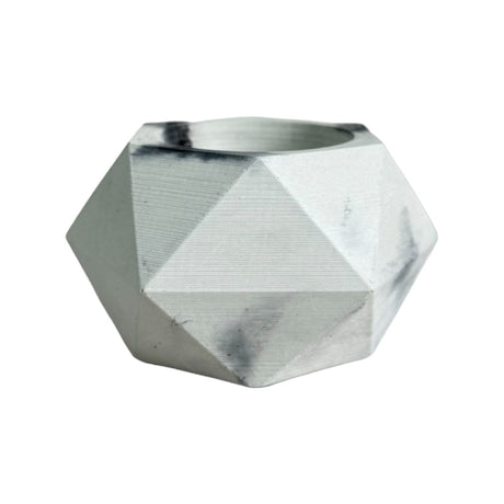 Matera de mesa Adara Petty Mármol Negro 7x7cm de Cemento Hexagonal de 0.2 Litros - Jardineria | Bylmo