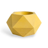 Matera de mesa Adara Petty Amarillo 7x7cm de Cemento Hexagonal de 0.2 Litros - Jardineria | Bylmo