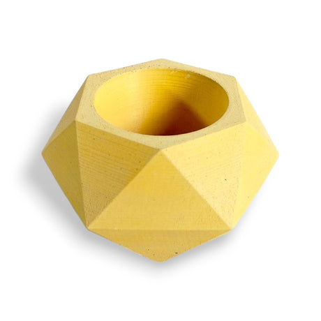 Matera de mesa Adara Petty Amarillo 7x7cm de Cemento Hexagonal de 0.2 Litros - Jardineria | Bylmo