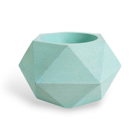 Matera de mesa Adara Petty Aguamarina 7x7cm de Cemento Hexagonal de 0.2 Litros - Jardineria | Bylmo