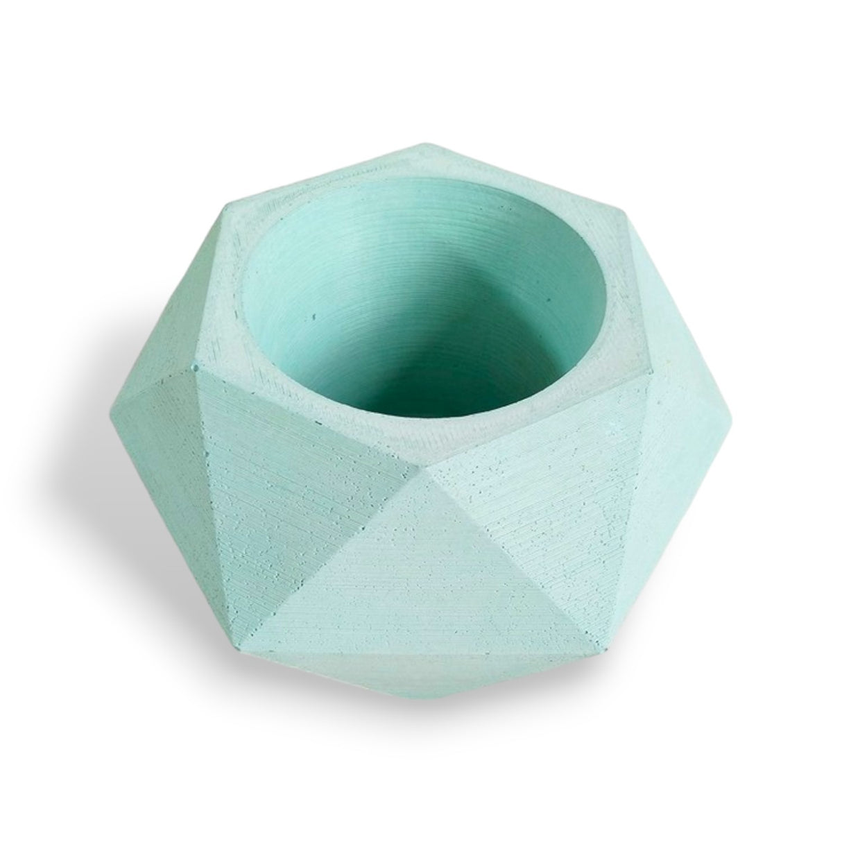 Matera de mesa Adara Petty Aguamarina 7x7cm de Cemento Hexagonal de 0.2 Litros - Jardineria | Bylmo