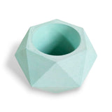 Matera de mesa Adara Petty Aguamarina 7x7cm de Cemento Hexagonal de 0.2 Litros - Jardineria | Bylmo