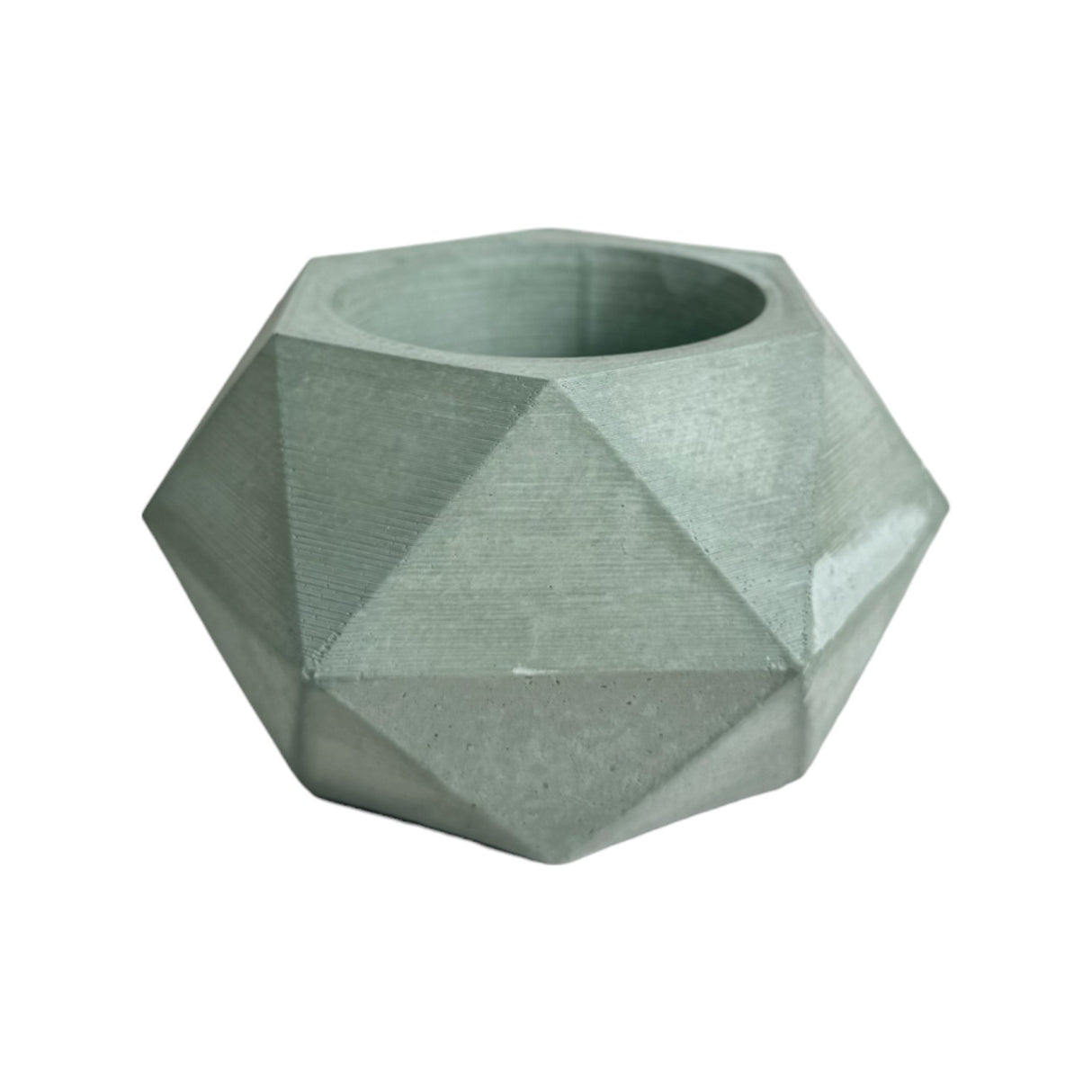 Matera de mesa Adara Petty Verde Oliva 7x7cm de Cemento Hexagonal de 0.2 Litros - Jardineria | Bylmo