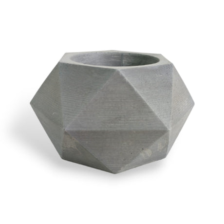 Matera de mesa Adara Petty Gris 7x7cm de Cemento Hexagonal de 0.2 Litros - Jardineria | Bylmo