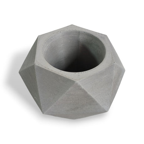 Matera de mesa Adara Petty Gris 7x7cm de Cemento Hexagonal de 0.2 Litros - Jardineria | Bylmo