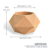 Matera de mesa Adara Petty Café 7x7cm de Cemento Hexagonal de 0.2 Litros - Jardineria | Bylmo