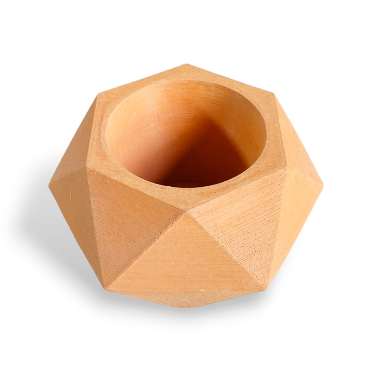 Matera de mesa Adara Petty Terracota 7x7cm de Cemento Hexagonal de 0.2 Litros - Jardineria | Bylmo