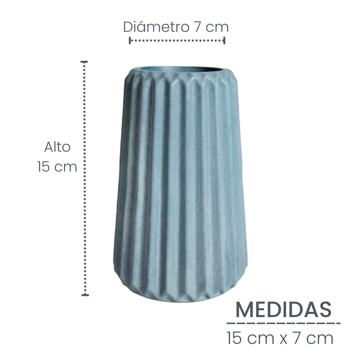 Florero Adamaris Azul Petróleo 7x15cm de 0.37 Litros con Acabado Mate - Jardineria | Bylmo