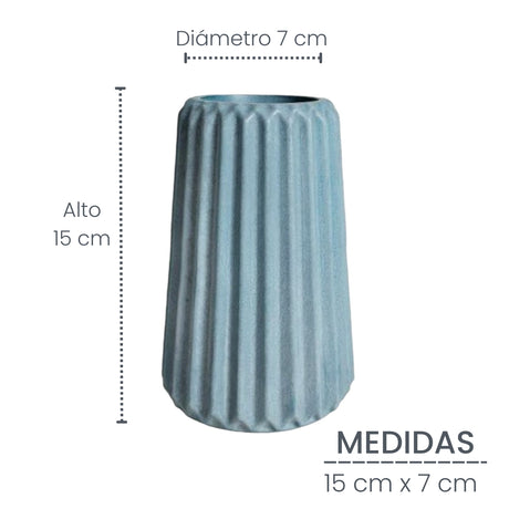 Florero Adamaris Azul Petróleo 7x15cm de 0.37 Litros con Acabado Mate - Jardineria | Bylmo