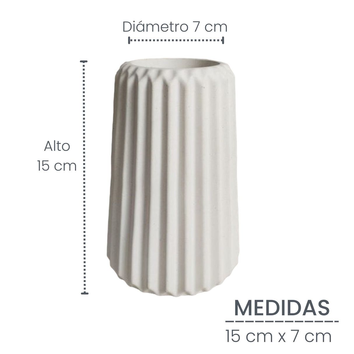 Florero Adamaris Blanco 7x15cm de 0.37 Litros con Acabado Mate - Jardineria | Bylmo