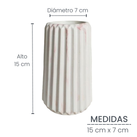 Florero Adamaris Mármol Rosa 7x15cm de 0.37 Litros con Acabado Mate - Jardineria | Bylmo