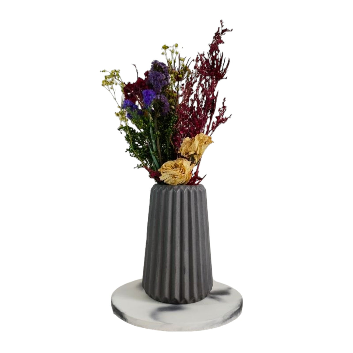 Florero Adamaris Gris Oscuro 7x15cm de 0.37 Litros con Acabado Mate - Jardineria | Bylmo