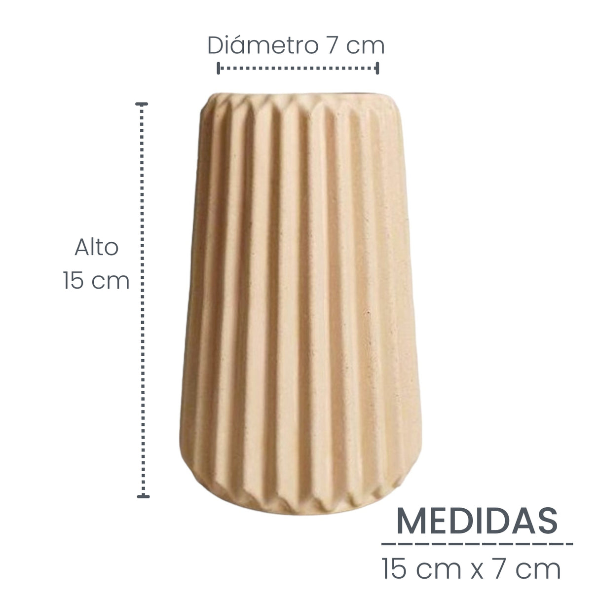 Florero Adamaris Nude 7x15cm de 0.37 Litros con Acabado Mate - Jardineria | Bylmo