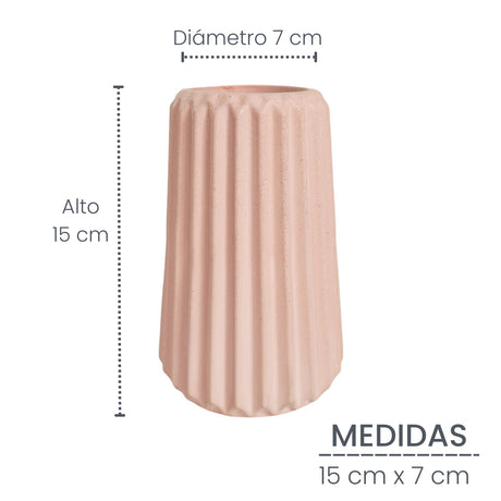 Florero Adamaris Palo de Rosa 7x15cm de 0.37 Litros con Acabado Mate - Jardineria | Bylmo